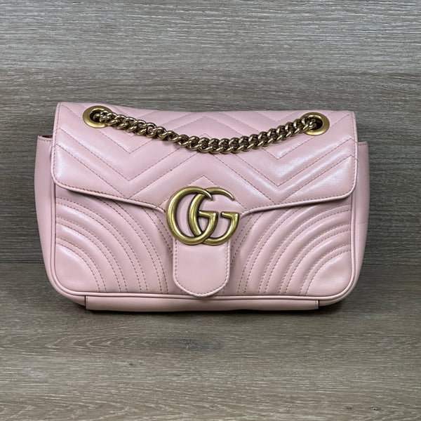 Gucci Double G Marmont Shoulder Bag Small - Pink