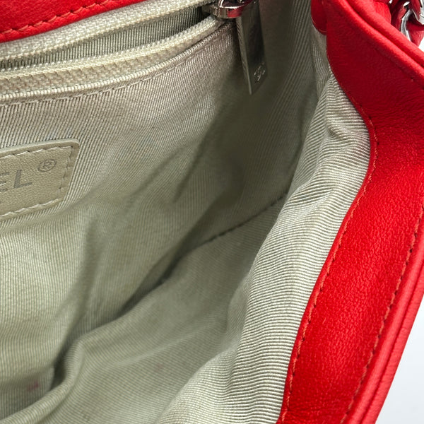 Chanel Washed Lambskin Chain Around Messenger - Red