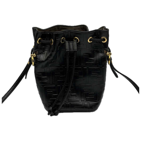 Fendi Mini FF Embossed Mon Tresor Bucket Bag - Black