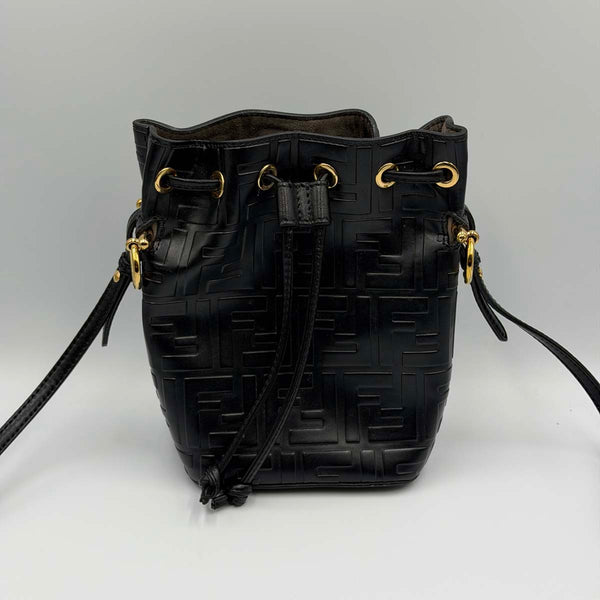 Fendi Mini FF Embossed Mon Tresor Bucket Bag - Black
