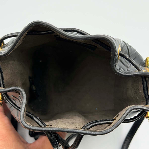 Fendi Mini FF Embossed Mon Tresor Bucket Bag - Black