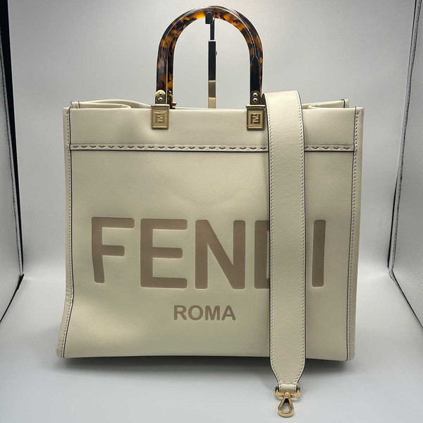 Fendi Sunshine Medium Shopper - White
