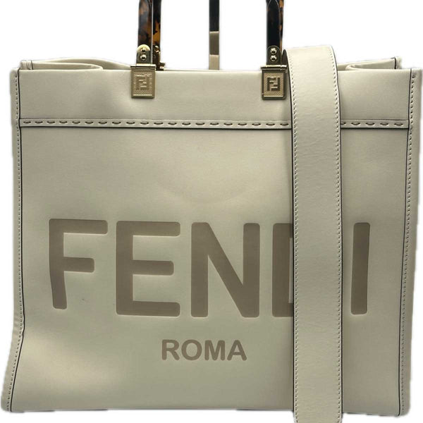 Fendi Sunshine Medium Shopper - White