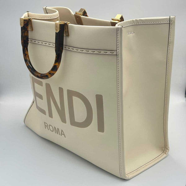Fendi Sunshine Medium Shopper - White