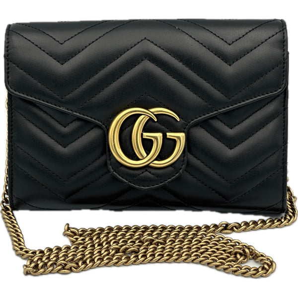 Gucci GG Marmont Wallet on Chain - Black