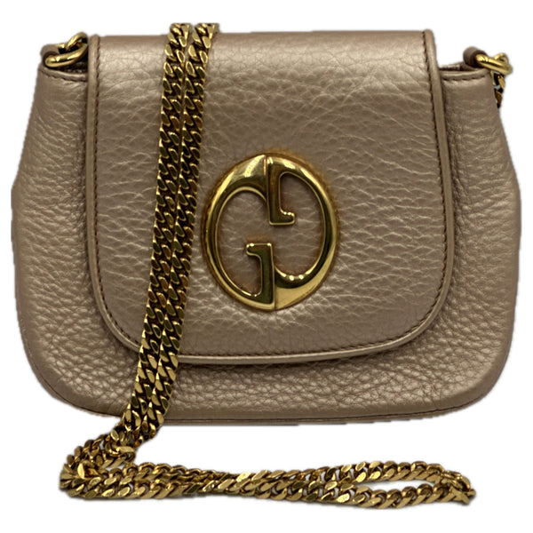 Gucci 1973 Chain Shoulder Bag - Metallic Gold / Pink