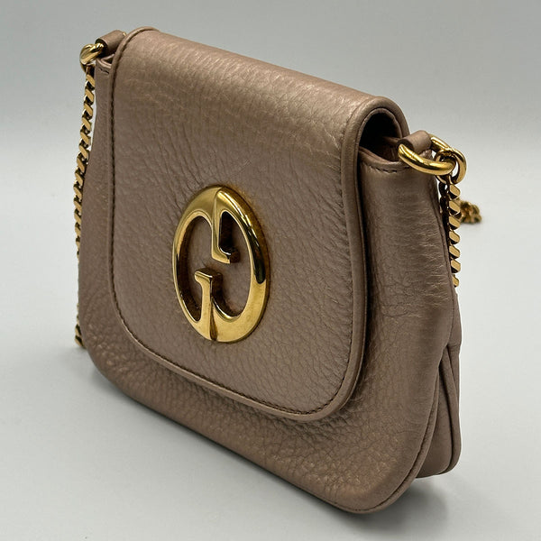 Gucci 1973 Chain Shoulder Bag - Metallic Gold / Pink