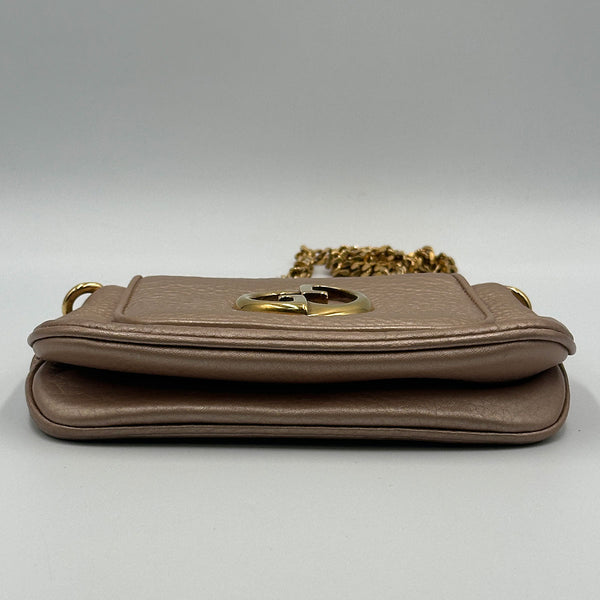 Gucci 1973 Chain Shoulder Bag - Metallic Gold / Pink