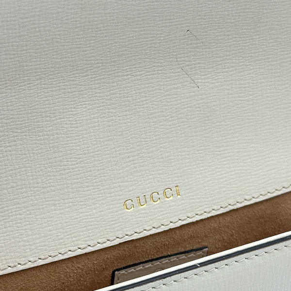 Gucci Azalea Calfskin Small Horsebit 1955 Chain Shoulder Bag Mystic White