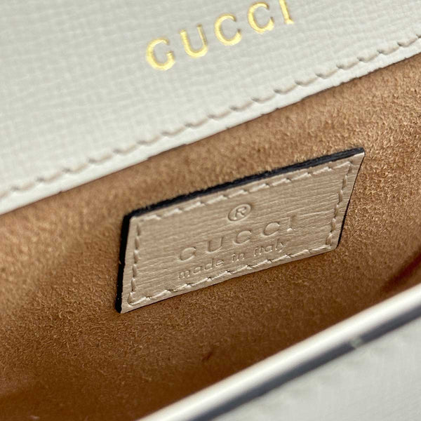 Gucci Azalea Calfskin Small Horsebit 1955 Chain Shoulder Bag Mystic White