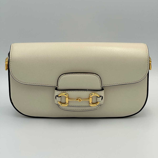 Gucci Azalea Calfskin Small Horsebit 1955 Chain Shoulder Bag Mystic White