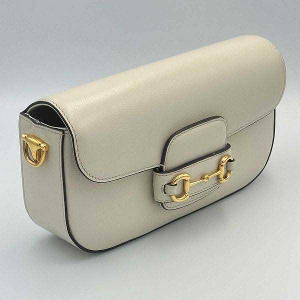 Gucci Azalea Calfskin Small Horsebit 1955 Chain Shoulder Bag Mystic White