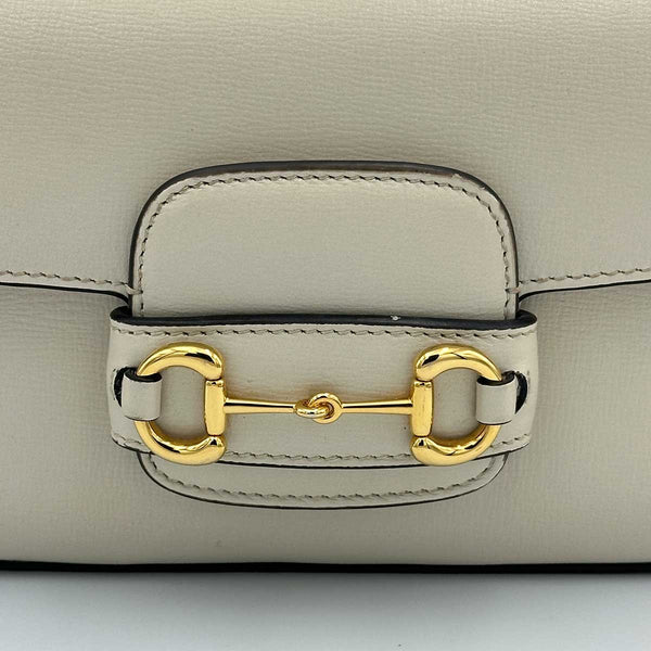 Gucci Azalea Calfskin Small Horsebit 1955 Chain Shoulder Bag Mystic White