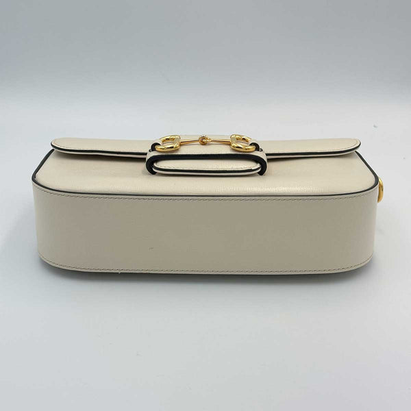 Gucci Azalea Calfskin Small Horsebit 1955 Chain Shoulder Bag Mystic White