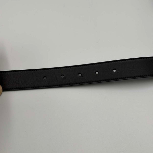 Gucci Black Leather Marmont Belt with Gold Toned GG Hardware 90/36
