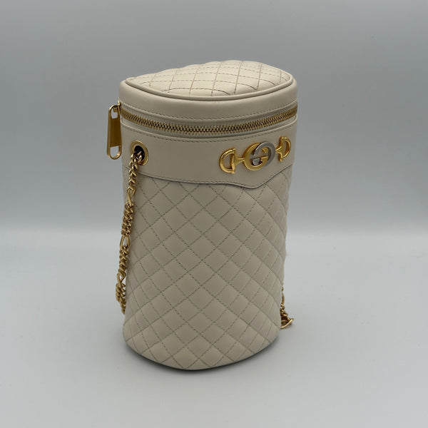 Gucci Calfskin Trapuntata Zumi Belt Bag - Off White - Chicago Pawners & Jewelers