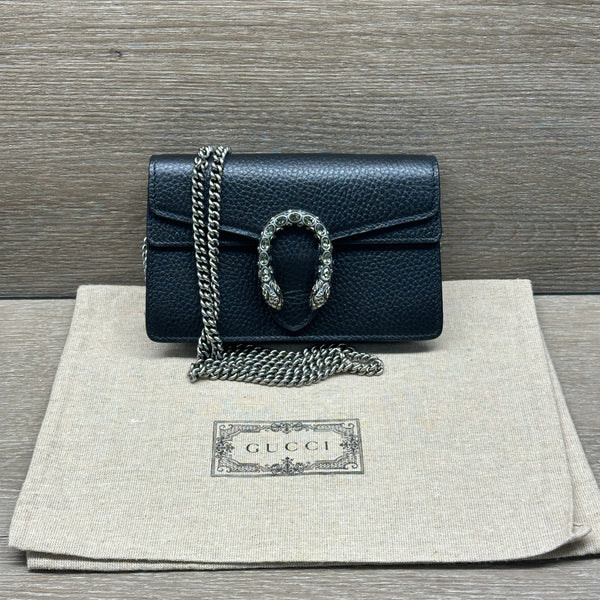 Gucci Dionysus Super Mini - Black Leather