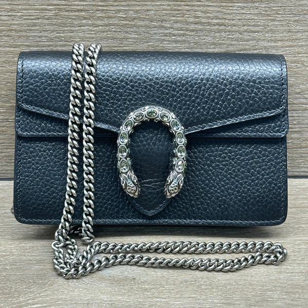 Gucci Dionysus Super Mini - Black Leather