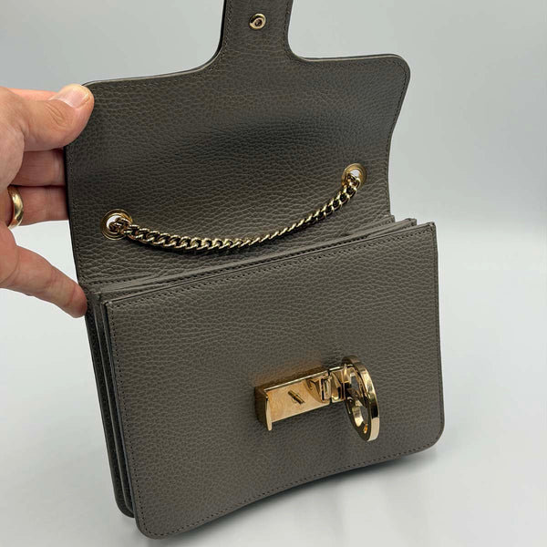 Gucci Dollar Calfskin Small Interlocking G Shoulder Bag - Grey