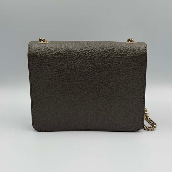 Gucci Dollar Calfskin Small Interlocking G Shoulder Bag - Grey