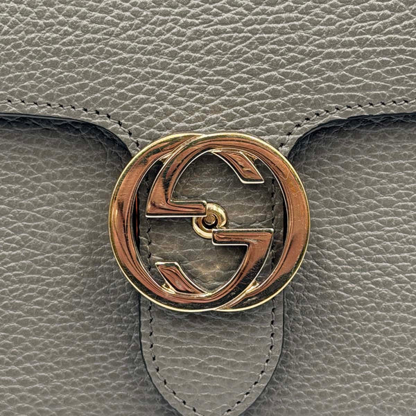 Gucci Dollar Calfskin Small Interlocking G Shoulder Bag - Grey