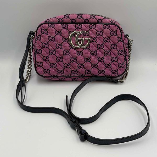 Gucci G Marmont Small Camera Bag - Pink Canvas