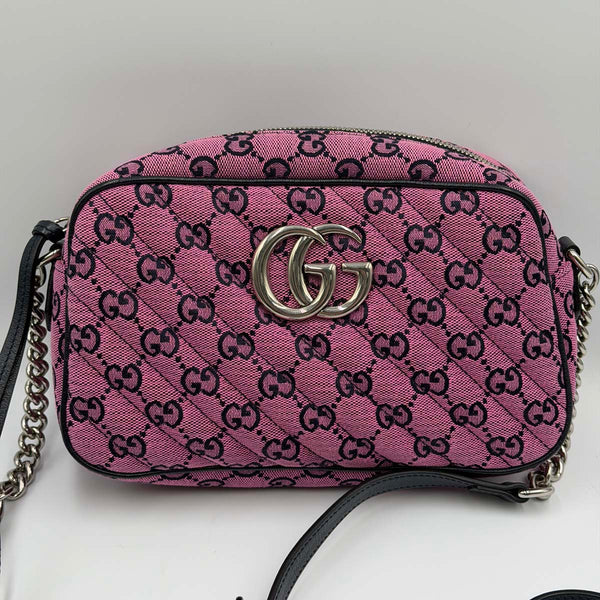Gucci G Marmont Small Camera Bag - Pink Canvas
