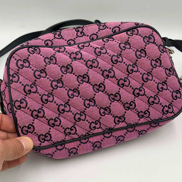 Gucci G Marmont Small Camera Bag - Pink Canvas
