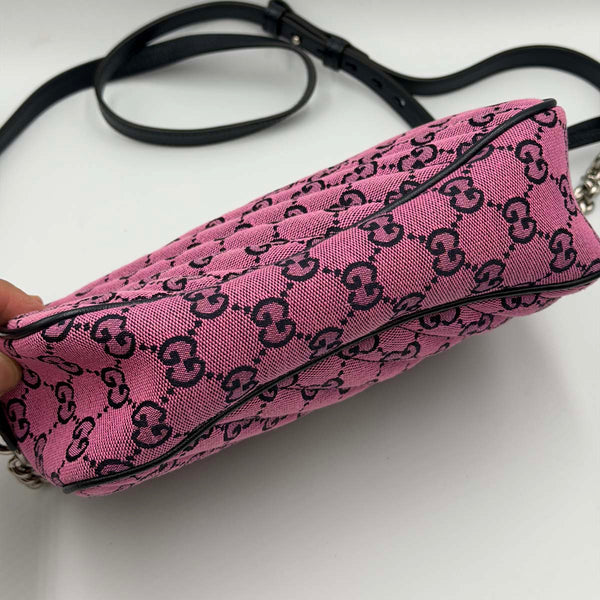 Gucci G Marmont Small Camera Bag - Pink Canvas