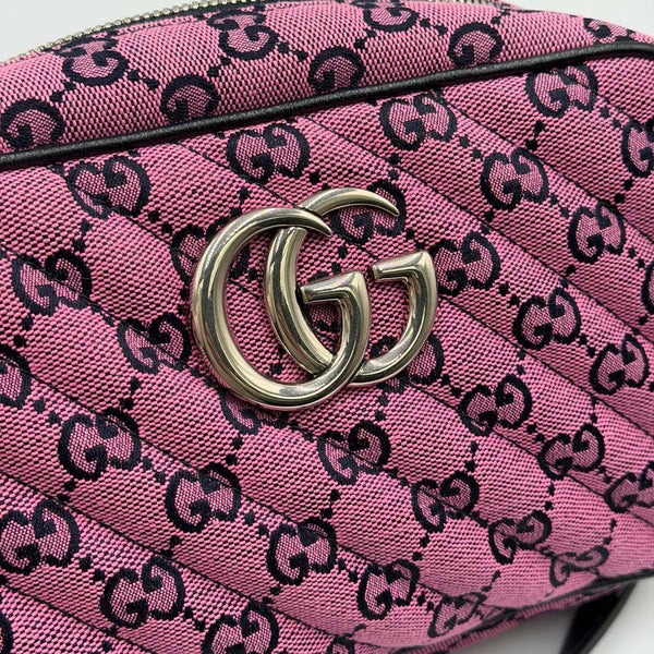 Gucci G Marmont Small Camera Bag - Pink Canvas