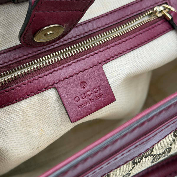 Gucci GG Canvas Mayfair Tote - Beige Purple