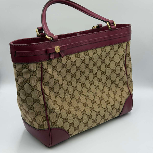 Gucci GG Canvas Mayfair Tote - Beige Purple