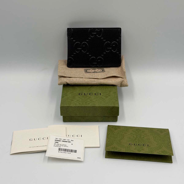 Gucci GG Embossed Leather Bi-fold Wallet - Black