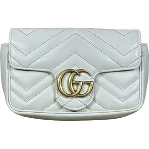 Gucci GG Marmont Leather Super Mini Bag - White - Chicago Pawners & Jewelers