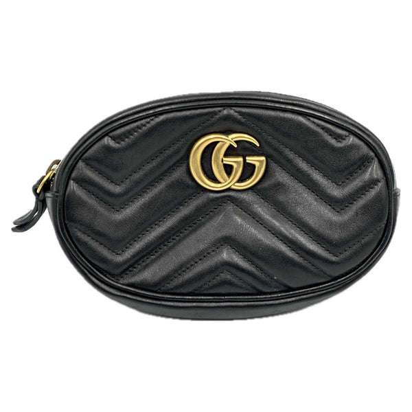 Gucci GG Marmont Matelasse Leather Belt Bag - Black