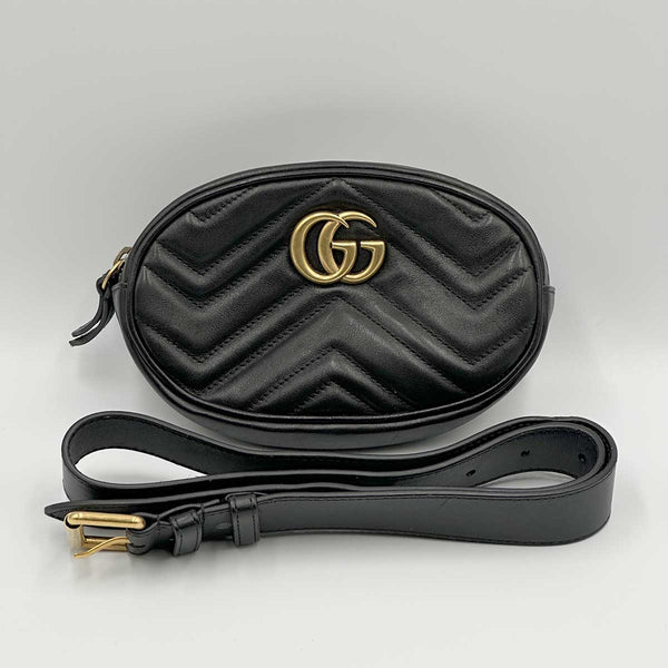 Gucci GG Marmont Matelasse Leather Belt Bag - Black