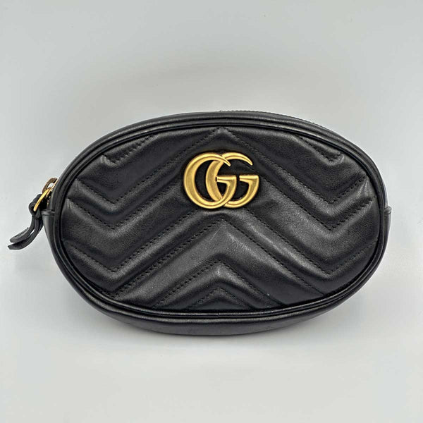 Gucci GG Marmont Matelasse Leather Belt Bag - Black