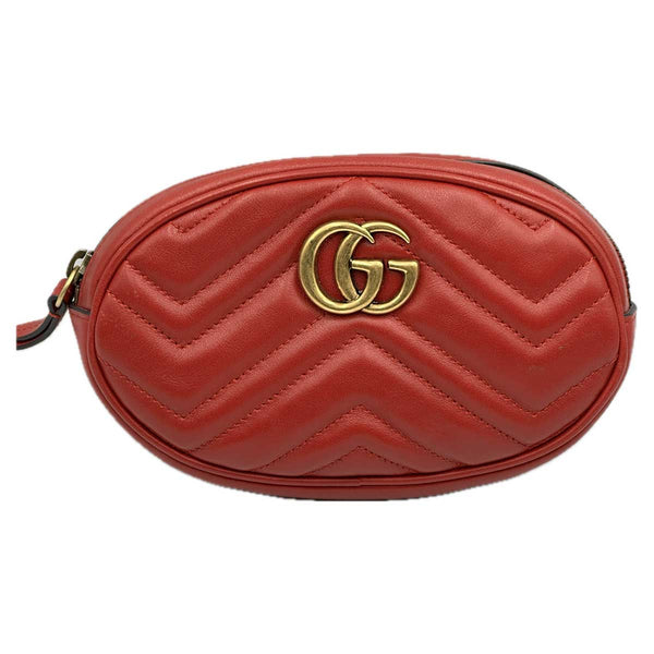 Gucci GG Marmont Matelasse Leather Belt Bag - Red