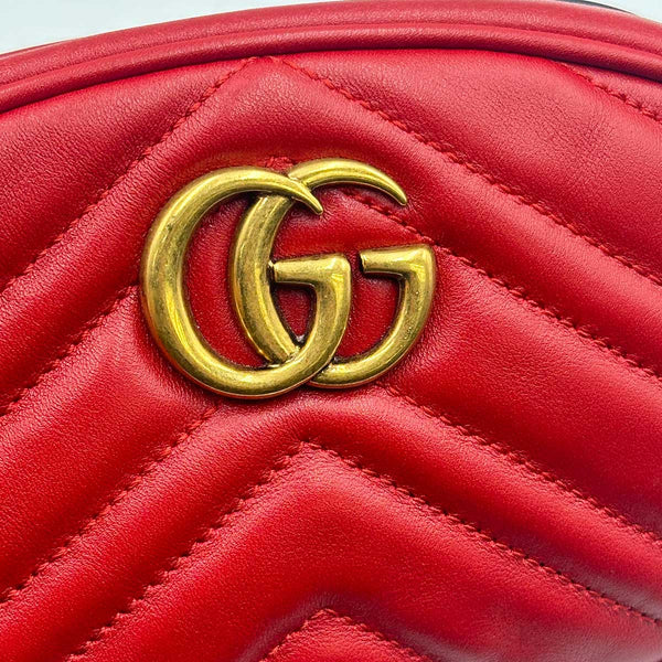 Gucci GG Marmont Matelasse Leather Belt Bag - Red