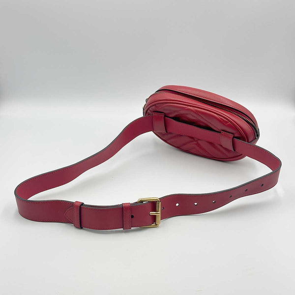 Gucci GG Marmont Matelasse Leather Belt Bag - Red