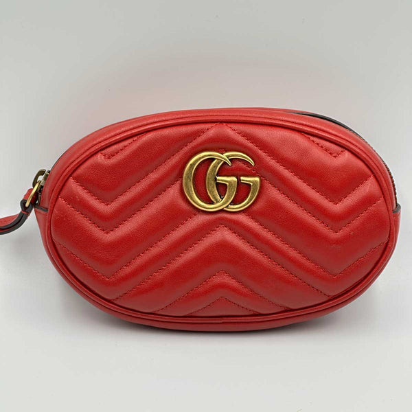 Gucci GG Marmont Matelasse Leather Belt Bag - Red