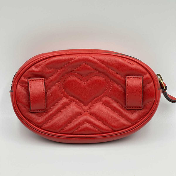 Gucci GG Marmont Matelasse Leather Belt Bag - Red