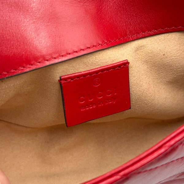 Gucci GG Marmont Matelassé Leather Super Mini Bag - Red