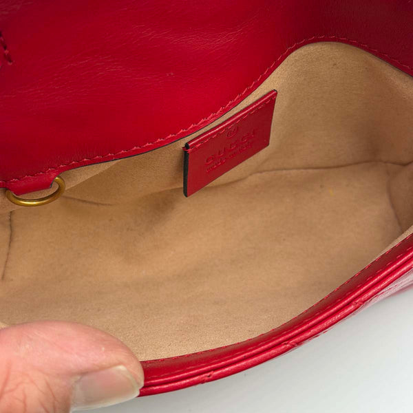Gucci GG Marmont Matelassé Leather Super Mini Bag - Red
