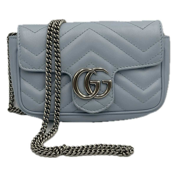 Gucci GG Marmont Matelassé Super Mini Bag - Soft Pastel Blue