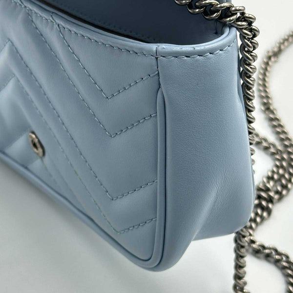 Gucci GG Marmont Matelassé Super Mini Bag - Soft Pastel Blue