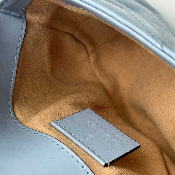 Gucci GG Marmont Matelassé Super Mini Bag - Soft Pastel Blue
