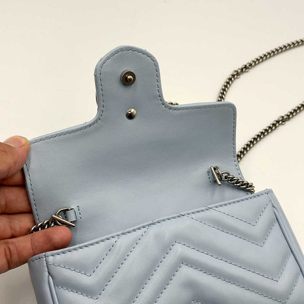 Gucci GG Marmont Matelassé Super Mini Bag - Soft Pastel Blue