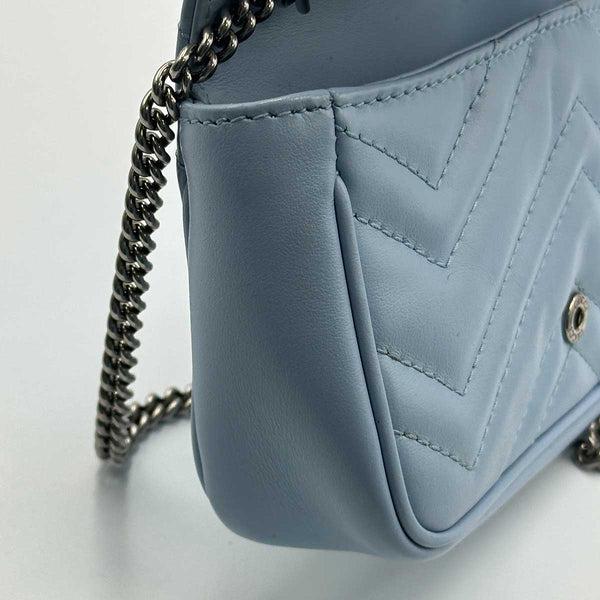 Gucci GG Marmont Matelassé Super Mini Bag - Soft Pastel Blue