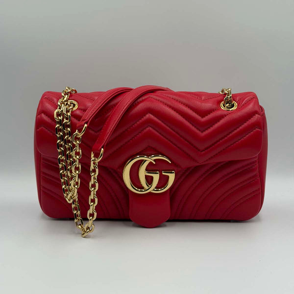 Gucci GG Marmont Medium Shoulder Bag - Red